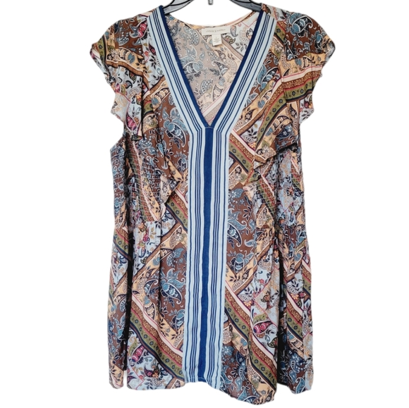 Vintage America V-Neck Flutter Sleeve Blouse - Picture 9 of 9